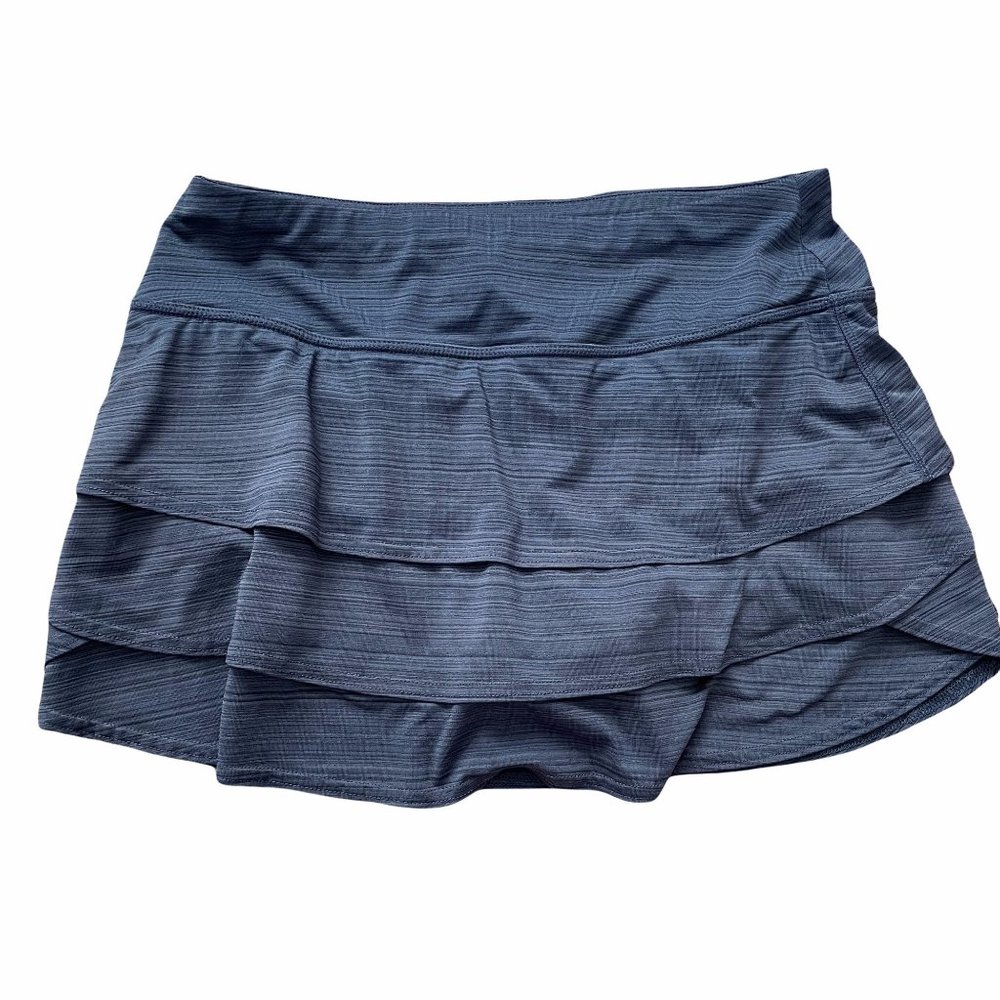 Athleta Women's Blue Layered Ruffle Athletic Tennis Golf Skirt Skort Size Small